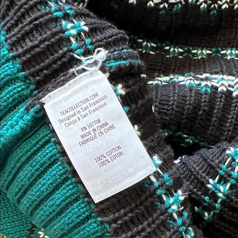 Tea Collection Teal Patterned Sweater - Picture 5 of 5